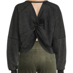3/$15 Black Twist-Back Cropped Sweater Sweatshirt
